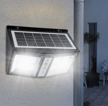 תאורת קיר סולארית+גלאי תנועה 5w-מנורה תלויה לגינה