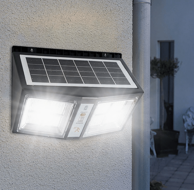 תאורת קיר סולארית+גלאי תנועה 5w-מנורה תלויה לגינה