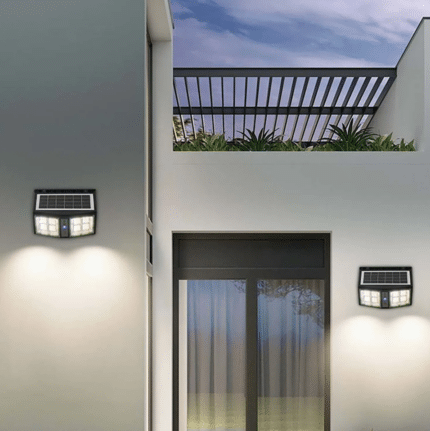 מנורת קיר סולארית +גלאי תנועה 5w