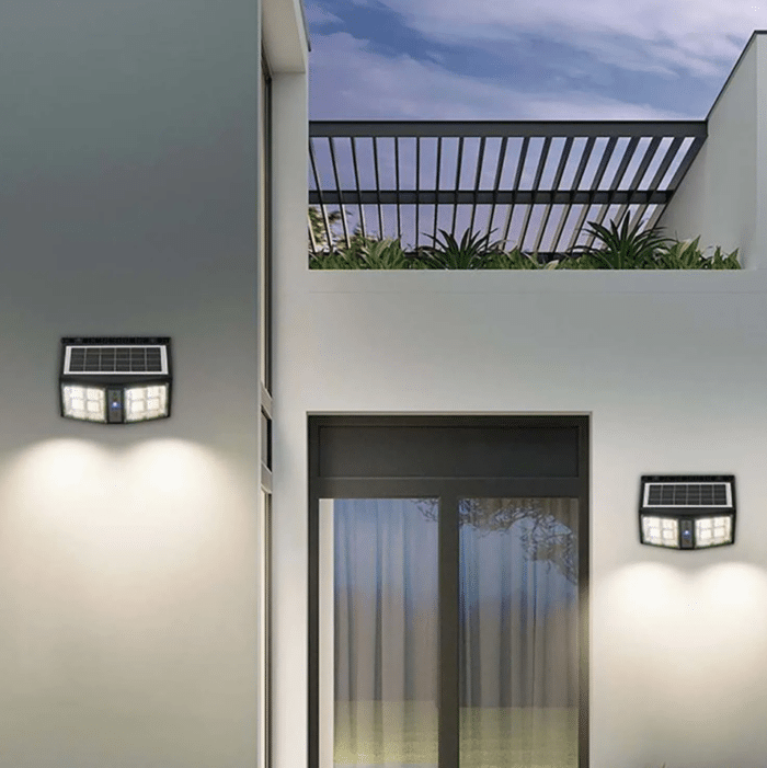 מנורת קיר סולארית +גלאי תנועה 5w