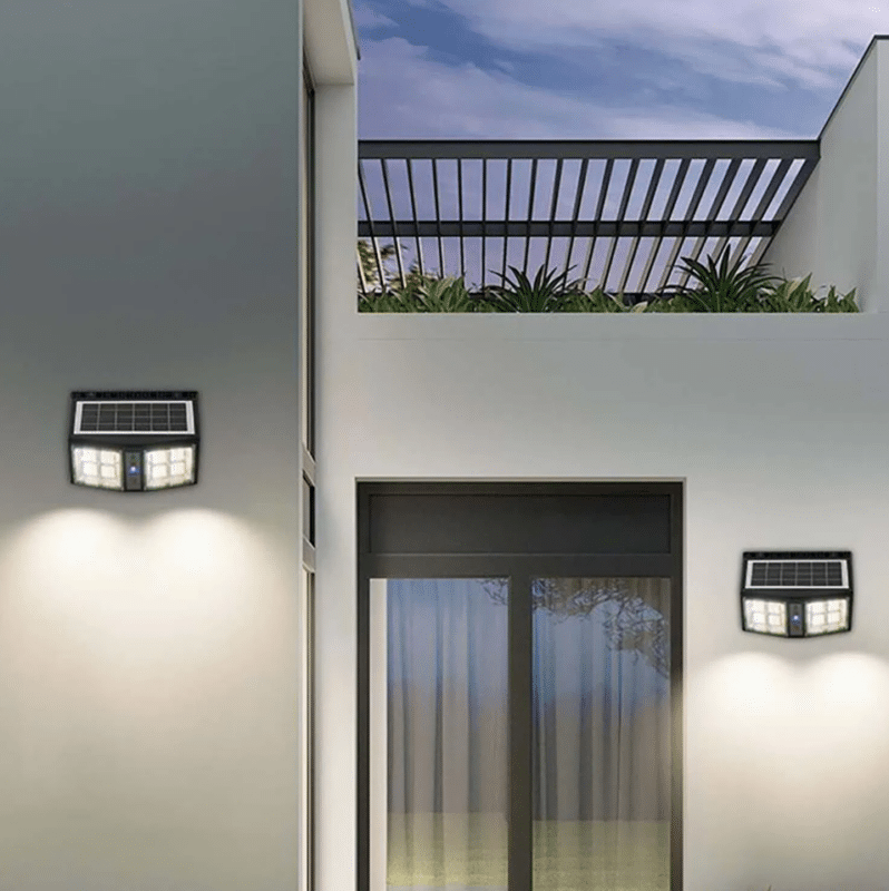 מנורת קיר סולארית +גלאי תנועה 5w
