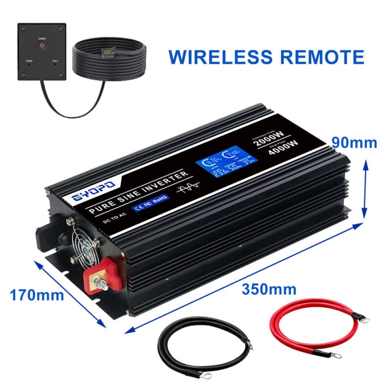ממיר מתח 1000w ac\dcסינוס טהור 12v\24v\48v ממירי מתח למערכות סולאריות