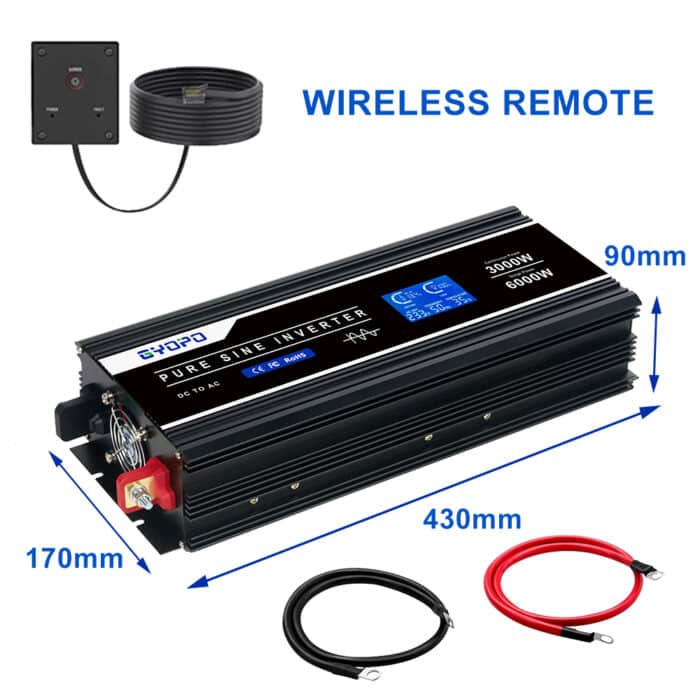 ממיר מתח ac\dc 3000w סינוס טהור 12v\24v\48v