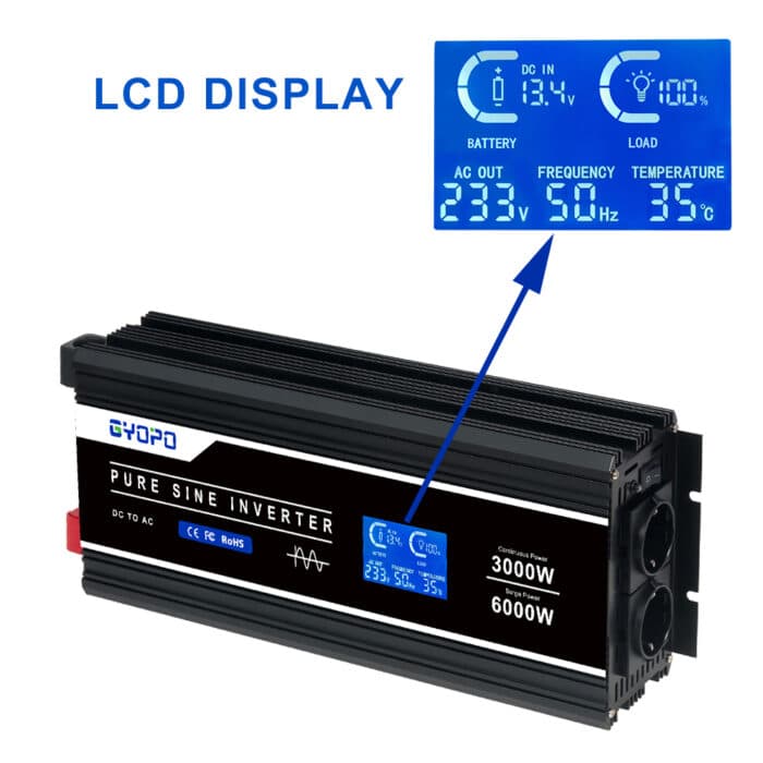 ממיר מתח 3000w סינוס טהור 12v\24v\48v