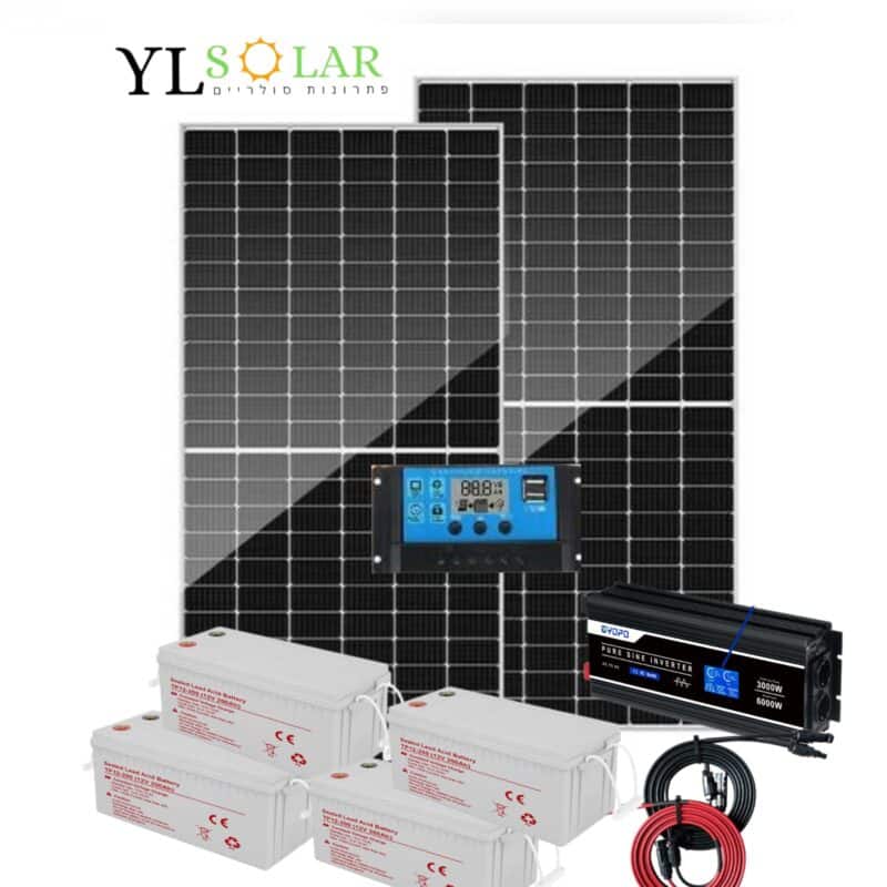 מערכת סולארית 2500w כולל מצברים ובקר