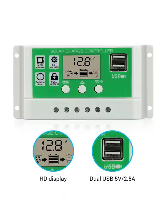 10a pwm בקר סולארי אוטומטי חכם 12v 24v chargeflow auto-