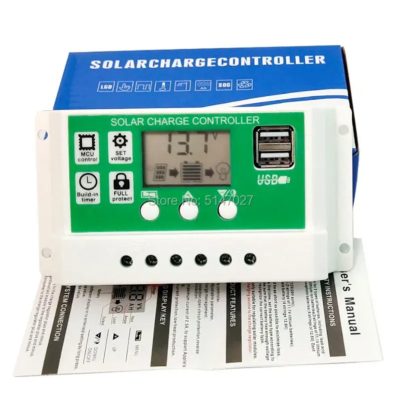 10a pwm בבקר טעינה אוטומטי חכם 12v 24v chargeflow auto-