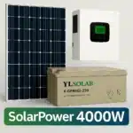 מערכת סולארית 4000w כולל ממיר מצברים ובקר