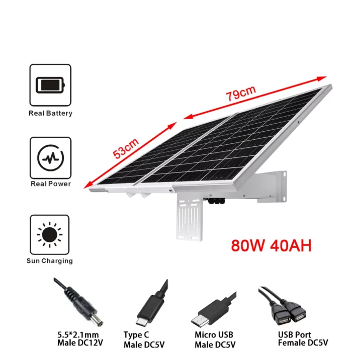 SolarConnectKit-80W40Ah-מערכת סולארית למגוון מכשירים (5G, Wifi