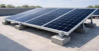 קונסטרוקציה למערכת סולארית על גג בטון